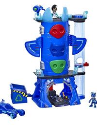PJ Masks Deluxe Battle HQ Preschool Toy, Headquarters Playset with 2 Action Figures, Cat-Car Vehicle, and More for Kids Ages 3 and Up
