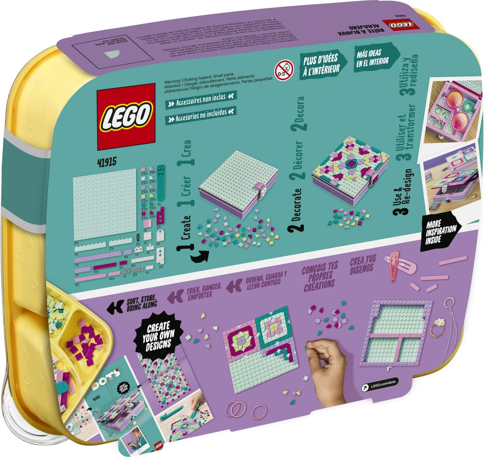 LEGO DOTS Jewelry Box 41915 Craft Decorations Art Kit, for Kids Who are Into Cool Arts and Crafts, A Great Entrance into Unique Arts and Crafts Toys for Kids (374 Pieces)