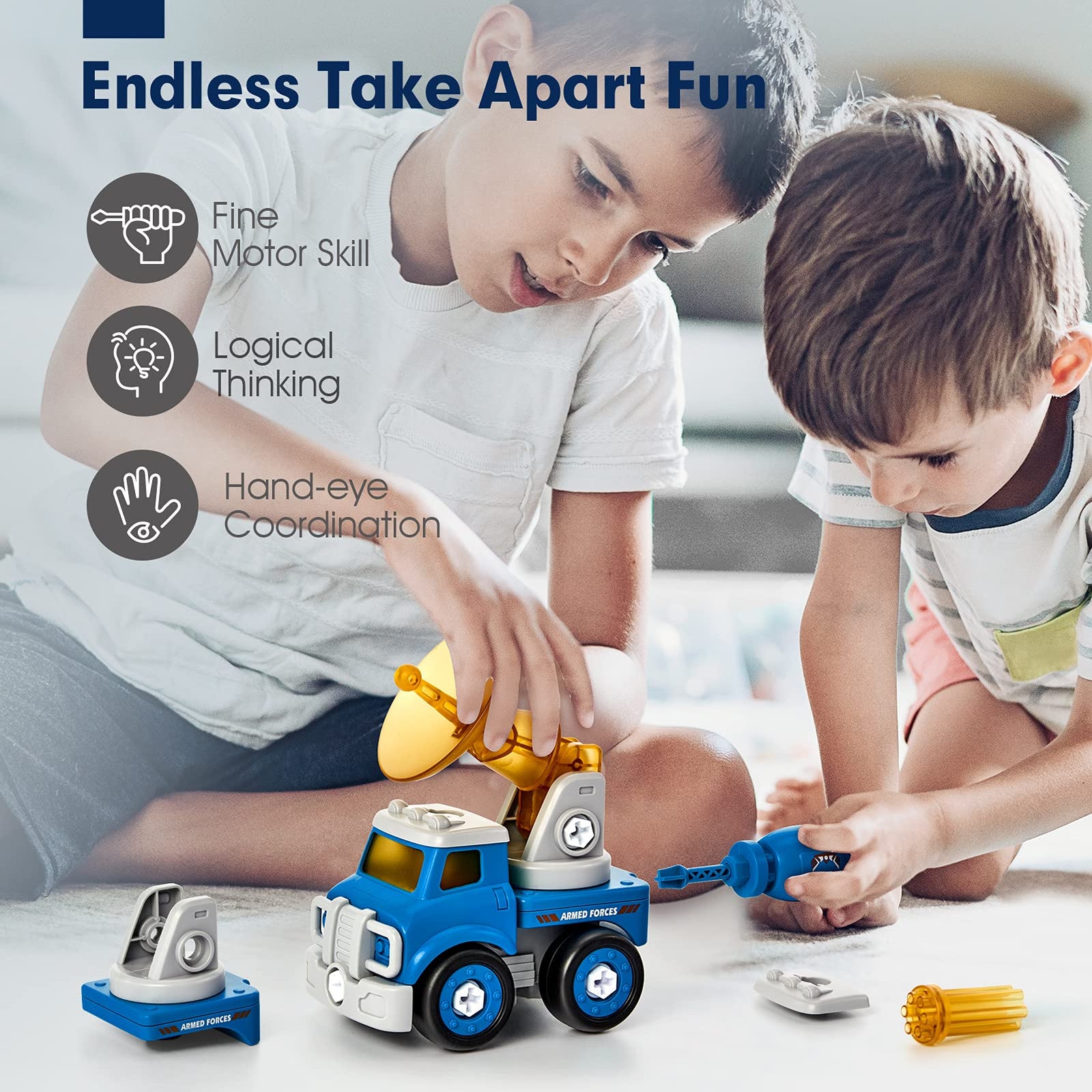 Take Apart Robot Toys Vehicle Set 5 in 1 Construction Toys for 5 Year Old Boys STEM Toys Vehicles Transform into Robot for Kids Toys for 6 7 Year Old Boys Kids Building Toys Ages 5+