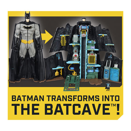 DC Comics Batman, Bat-Tech Batcave, Giant Transforming Playset with Exclusive 4” Batman Figure and Accessories, Kids Toys for Boys Aged 4 and Up
