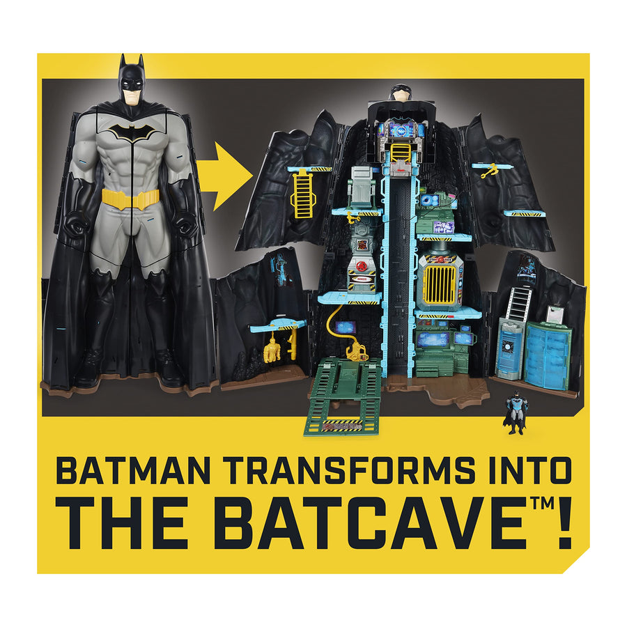 DC Comics Batman, Bat-Tech Batcave, Giant Transforming Playset with Exclusive 4” Batman Figure and Accessories, Kids Toys for Boys Aged 4 and Up