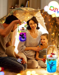 Alritz Fairy Lantern Craft Kit - Gift for Kids Ages 4-12 - Remote Control Mason Jar Night Light - DIY Garden Decor Art Project, Best Creative Activities for Birthday Party and School
