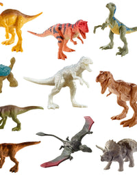 Jurassic World Camp Cretaceous Multipack with 10 Mini Dinosaur Action Figures, Realistic Sculpting & One or More Movable Articulation Points Iconic to Its Species, 4 Years Old & Up [Amazon Exclusive]
