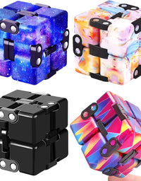 IGINOA 4 Packs Infinity Cube Fidget Toy Stress Relieving Fidgeting Game for Kids and Adults,Cute Mini Unique Gadget Anxiety Relief Kill Time Magic Puzzle Flip ADD, ADHD, Killing
