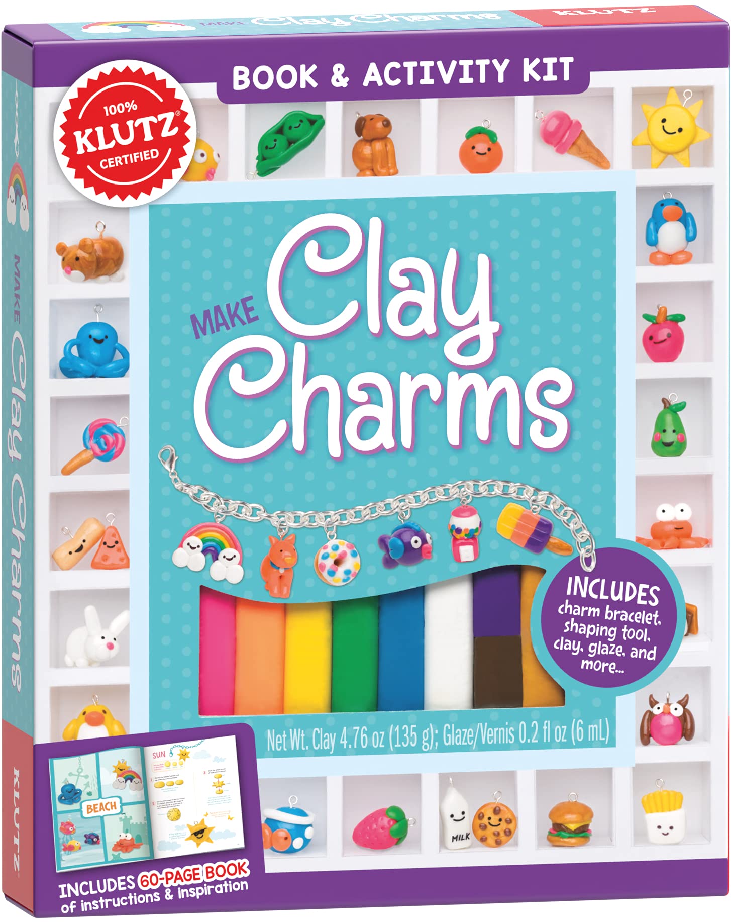 Make Clay Charms (Klutz Craft Kit) 8" Length x 1.19" Width x 9" Height