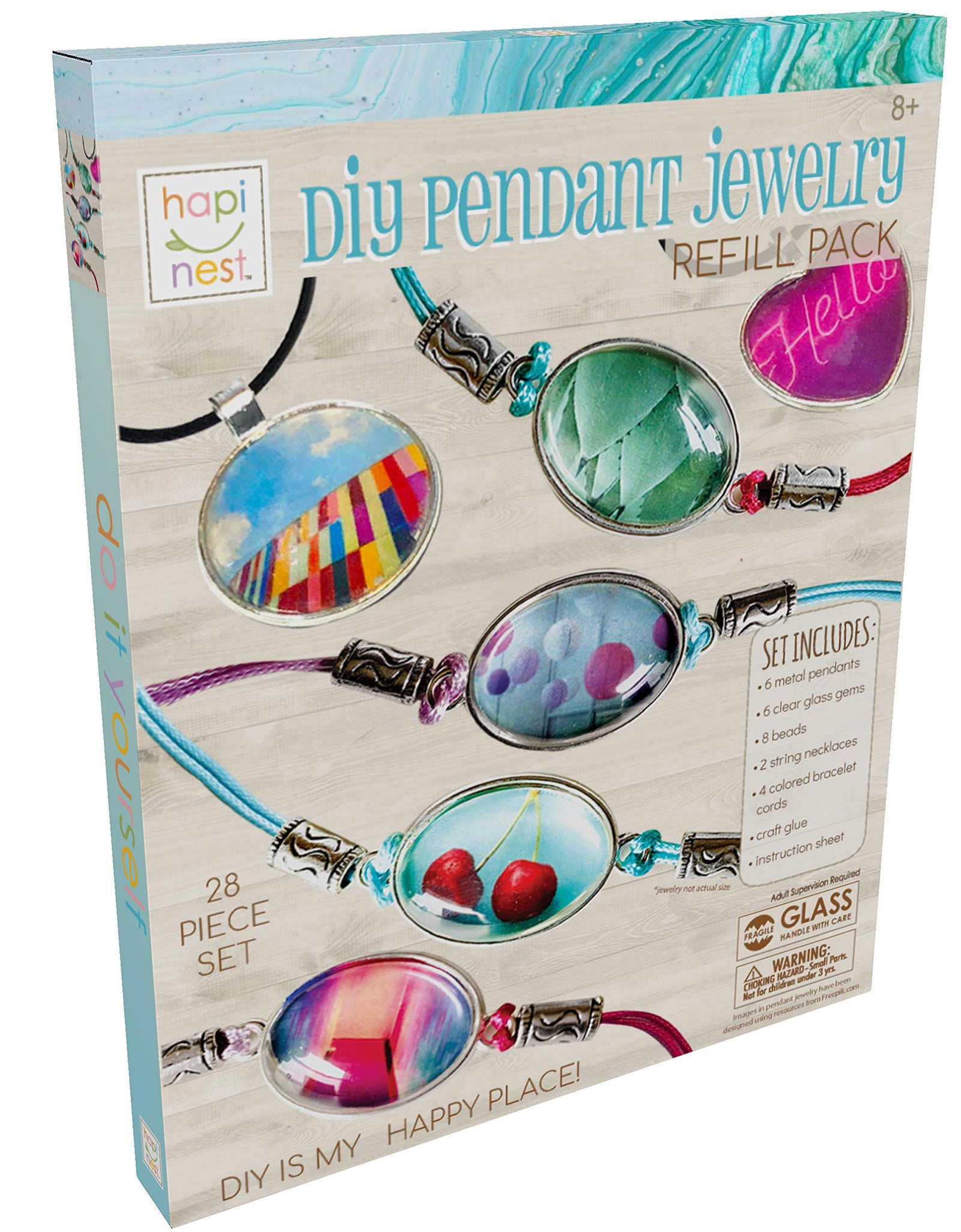 Hapinest Jewelry Making Kit for Girls Arts and Crafts Gifts Ages 8 9 10 11 12 Years Old - 11 Charm Pendants, 9 Necklaces, 2 Bracelets