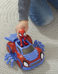 Marvel Spidey and His Amazing Friends Change 'N Go Web-Crawler and Spidey Action Figure, 2 in 1 Vehicle, 4-Inch Figure, for Kids Ages 3 and Up, Frustration Free Packaging
