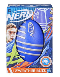 NERF Weather Blitz Foam Football for All-Weather Play -- Easy-to-Hold Grips – Great for Indoor and Outdoor Games -- Silver
