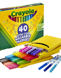 Crayola Ultra Clean Washable Markers, Fine Line Marker Set, Gift for Kids, 40 Count
