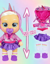 Cry Babies Kiss Me Stella - 12" Baby Doll | Deluxe Blushing Cheeks Feature | Shimmery Changeable Outfit with Bonus Baby Bottle
