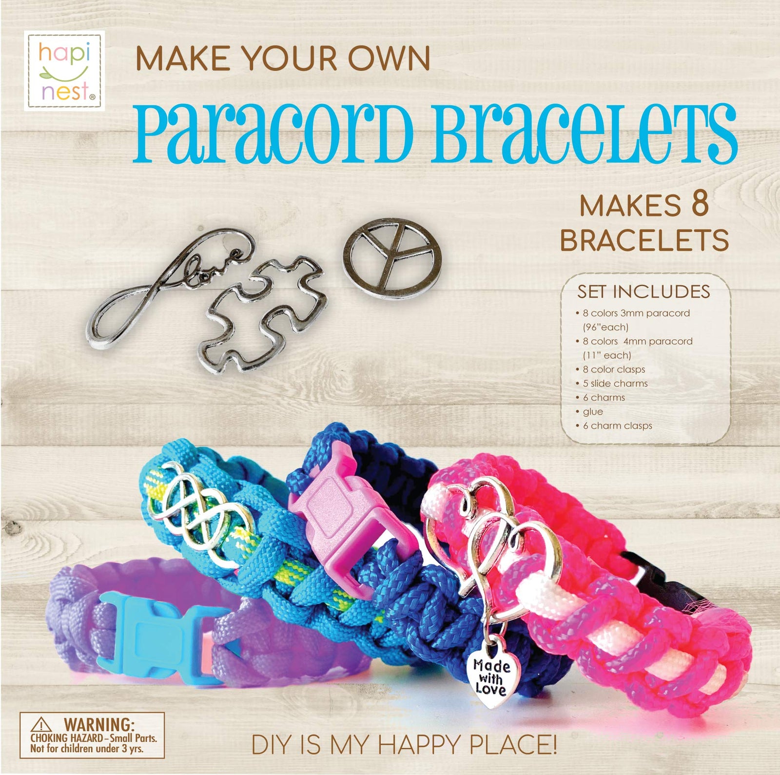 Hapinest Make Your Own Paracord Bracelets with Charms Kit - Arts and Crafts Gifts for Girls Ages 8 9 10 11 12 Years Old and Teens