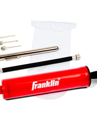 Franklin Sports Ball Pump Kit -7.5" Sports Ball Pump with Needle - Perfect for Basketballs, Soccer Balls and More - Complete Hand Pump Kit with Needles, Flexible Hose, Air Pressure Gauge and Carry Bag
