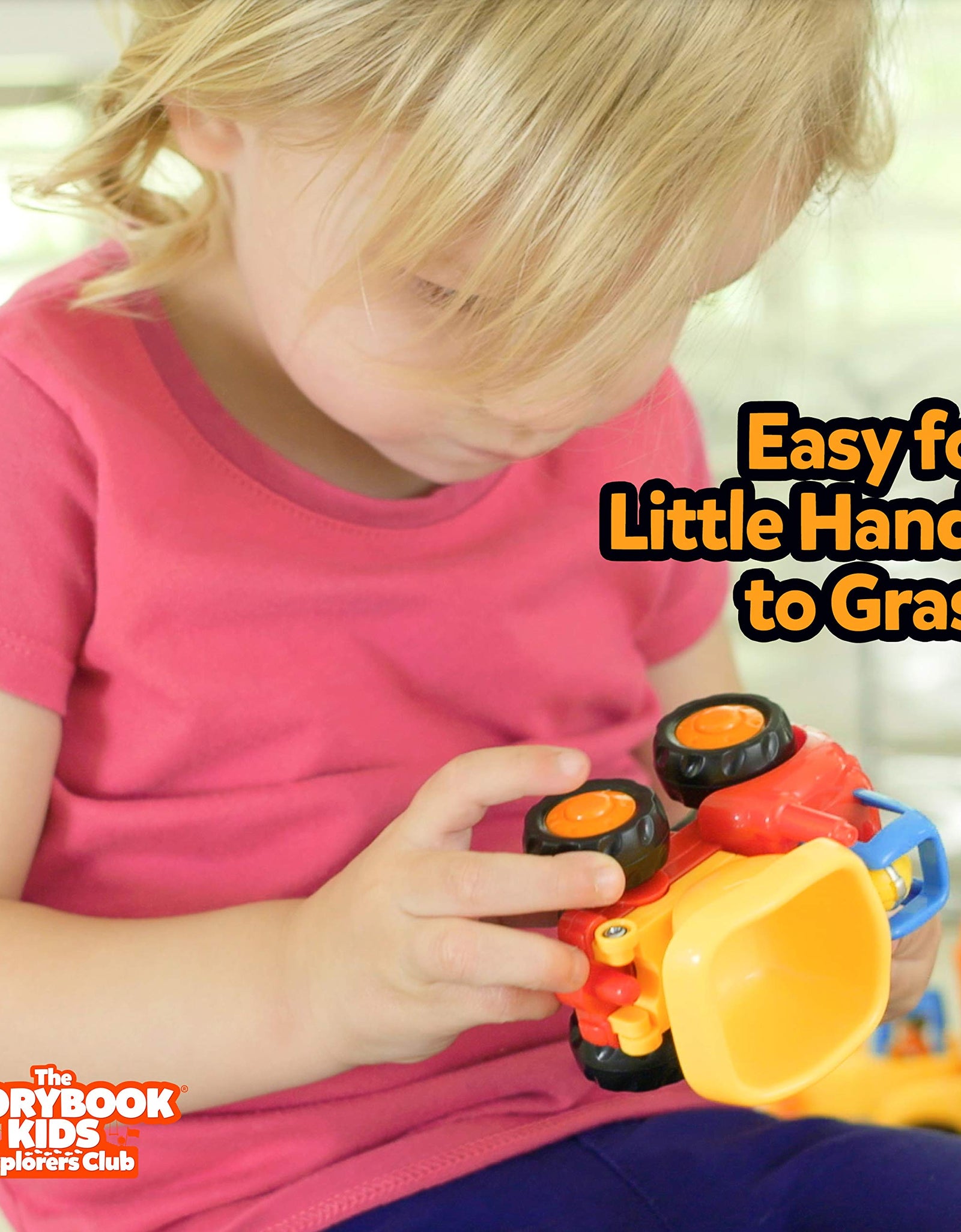 Educational Play Set for Kids Age 1, 2, 3 - Push & Pull Cars for Two Year Olds  - Storybook Toys for 2 Year Old Boy - Toys for 1 Year Old - Toddler Construction Friction Toy Trucks for 2 Yr Old Boys