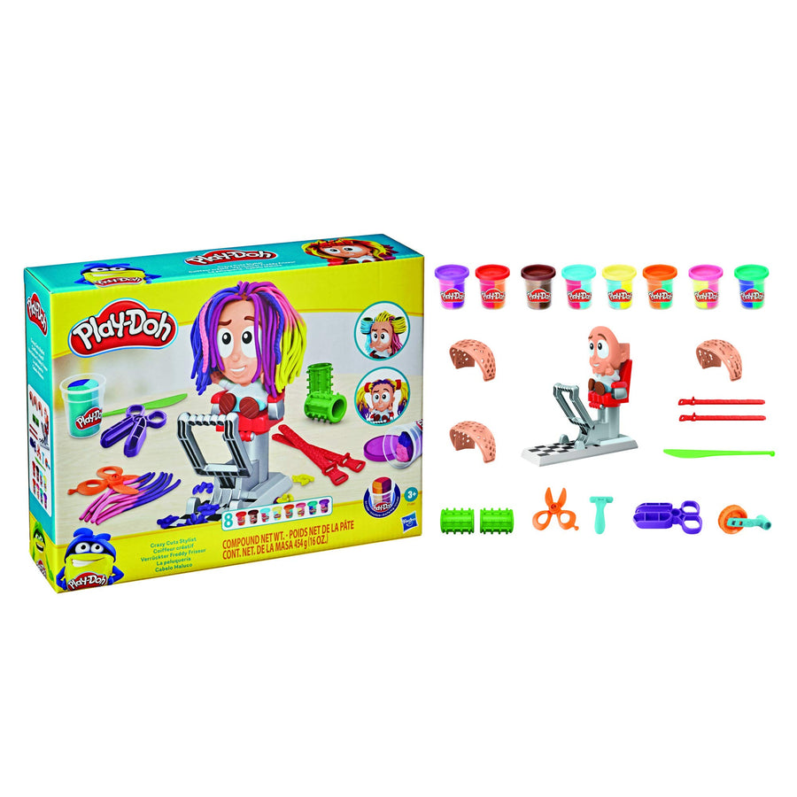Play-Doh Crazy Cuts Stylist Hair Salon Pretend Play Toy for Kids 3 Years and Up with 8 Tri-Color Cans, 2 Ounces Each, Non-Toxic