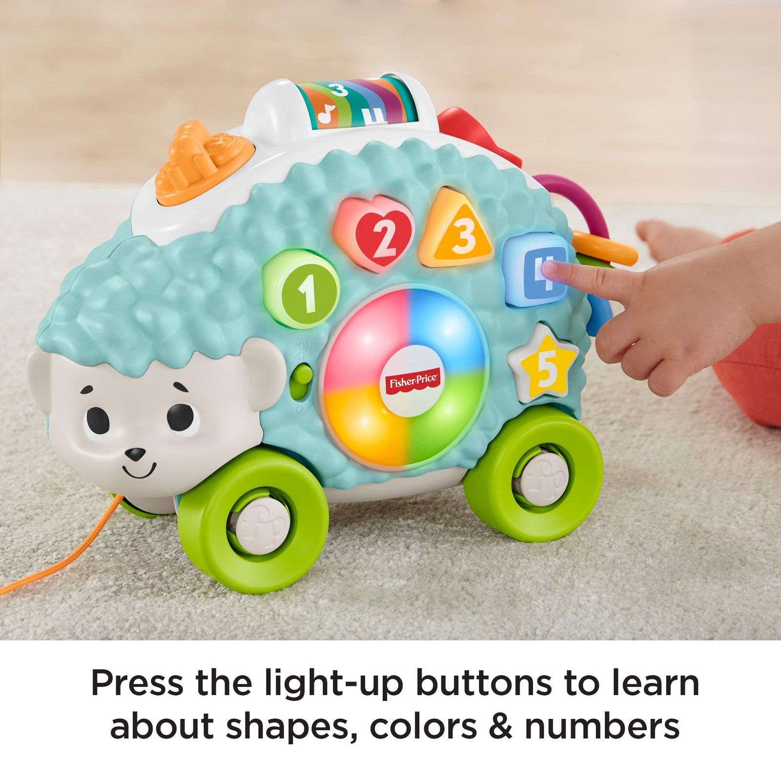 Fisher-Price Linkimals Happy Shapes Hedgehog - Interactive Educational Toy with Music and Lights for Baby Ages 9 Months & Up, Multi Color