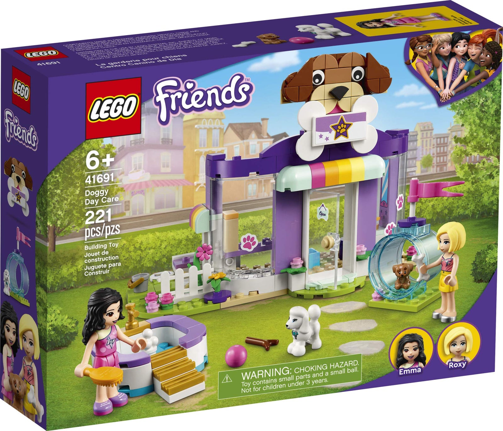 LEGO Friends Doggy Day Care 41691 Building Kit; Birthday Gift for Kids, Comes with 2 Mini-Dolls and 2 Toy Dog Figures, New 2021 (221 Pieces)