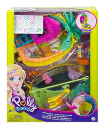 Polly Pocket Tropicool Pineapple Wearable Purse Compact with 8 Fun Features, Micro Polly and Lila Dolls, 2 Accessories and Sticker Sheet; for Ages 4 and Up
