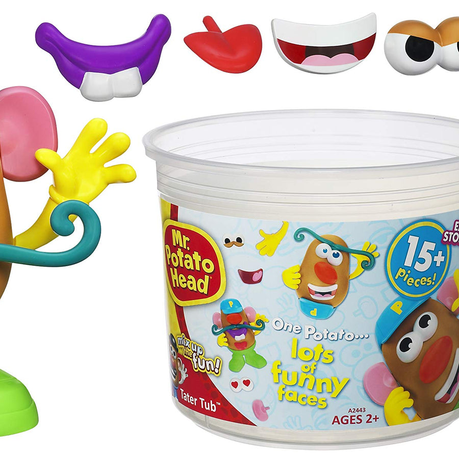 Playskool Mr. Potato Head Tater Tub Set Parts and Pieces Container Toddler Toy for Kids