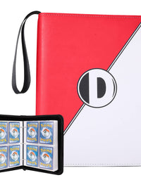 Binder for Pokemon Cards with Sleeves, Card Binder Holder Book Compatible with Pokémon Trading Cards, Holds Up to 400 Cards, 50 Pcs 4-Pocket Pages, Card Collector Album with Zipper Carrying Case
