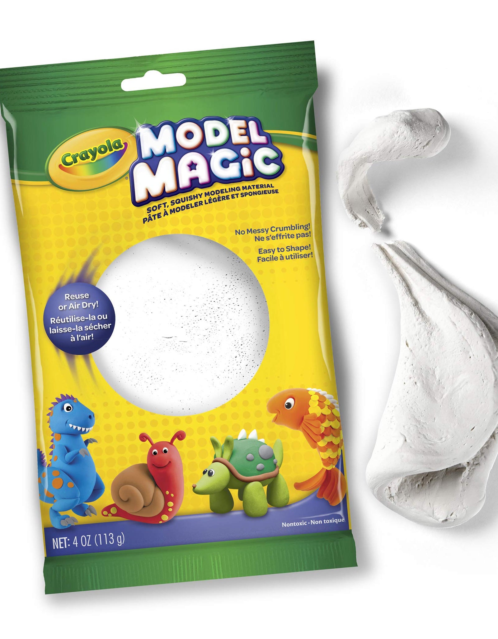 Crayola Model Magic White, Modeling Clay Alternative, At Home Crafts for Kids, 4 oz, Model Number: 57-4401