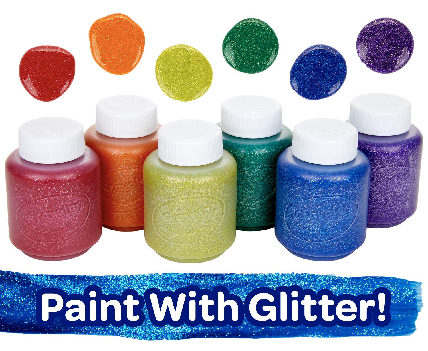 Crayola Washable Kids Paint, 12 Count, Amazon Exclusive, Gift, Assorted and Glitter