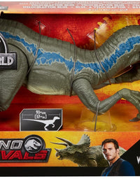 Jurassic World Super Colossal Velociraptor Blue 18” High & 3.5 Feet Long with Realistic Color, Articulated Arms & Legs, Swallows 20 Mini Action Figures [Amazon Exclusive]
