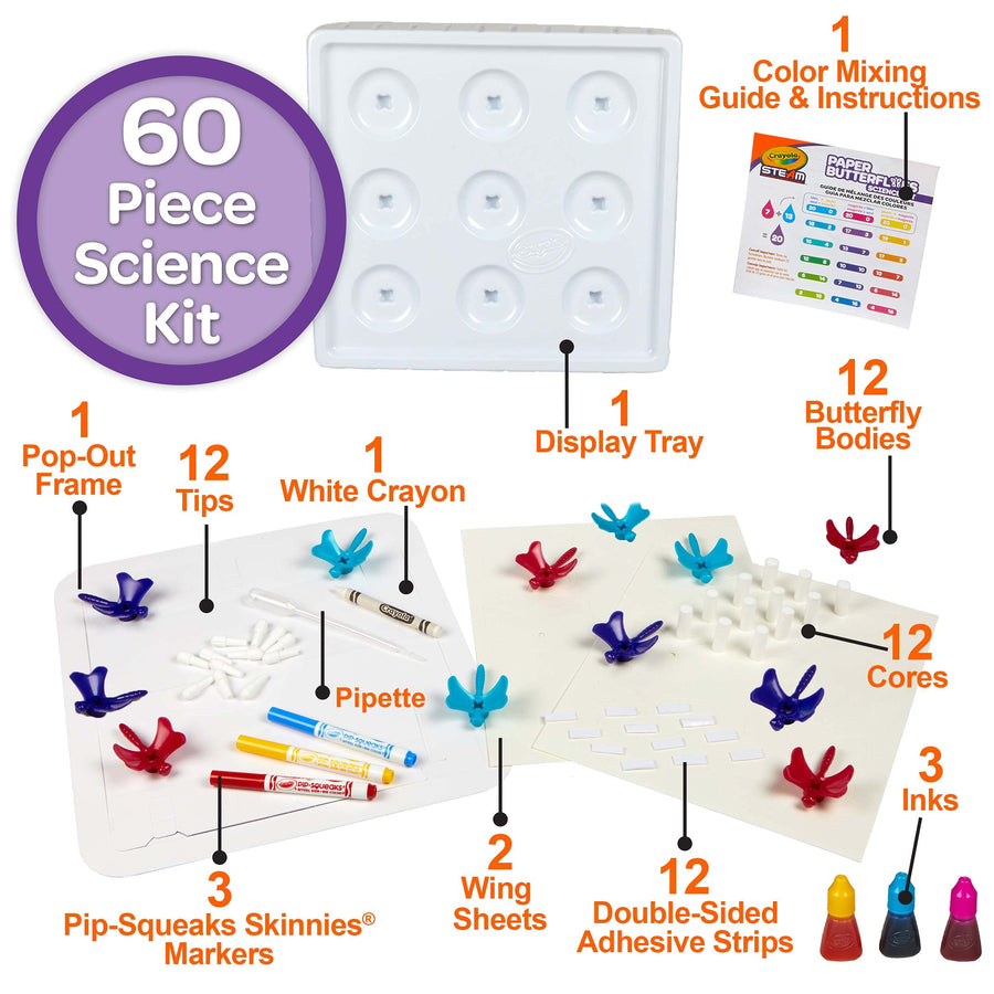 Crayola Paper Butterfly Science Kit, STEAM Toy, Gift for Kids, Ages 7, 8, 9, 10