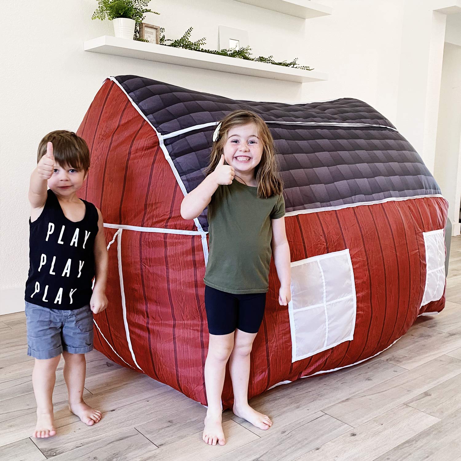 The Original AirFort Build A Fort in 30 Seconds, Inflatable Fort for Kids (Starry Night)