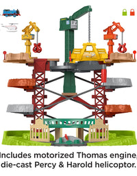 Thomas & Friends Trains & Cranes Super Tower, motorized train and track set for preschool kids ages 3 years and up
