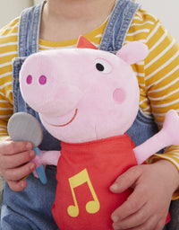 Hasbro Peppa Pig Oink-Along Songs Peppa Singing Plush Doll with Sparkly Red Dress and Bow, Sings 3 Songs Inspired by The TV Series, Ages 3 and up
