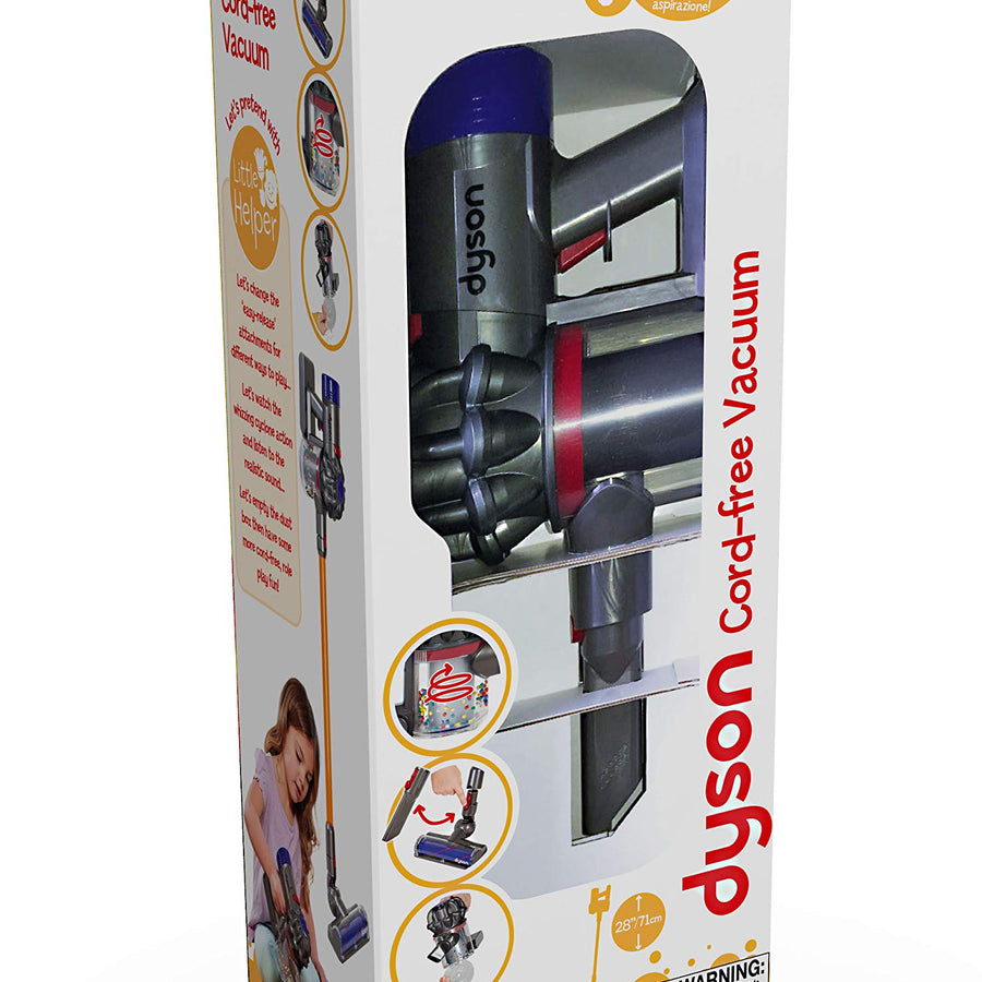 Casdon Little Helper Dyson Cord-free Vacuum Cleaner Toy, Grey, Orange and Purple (68702)