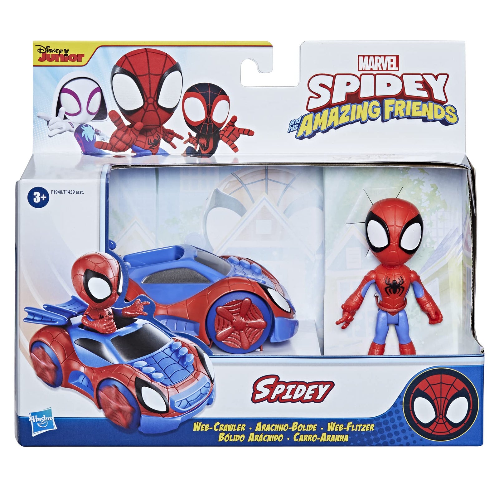 Marvel Spidey and His Amazing Friends Spidey Action Figure and Web-Crawler Vehicle, for Kids Ages 3 and Up