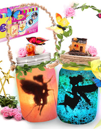 Alritz Fairy Lantern Craft Kit - Gift for Kids Ages 4-12 - Remote Control Mason Jar Night Light - DIY Garden Decor Art Project, Best Creative Activities for Birthday Party and School
