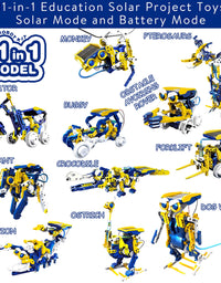 STEM Solar Project Toys 11-in-1, 231 Pieces Solar and Cell Powered 2 in 1, Educational DIY Assembly Kit Science Building Set Gifts for Kids Aged 8+
