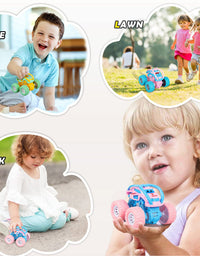 LODBY Cute Push & Go Double-Directions Vehicles Sets for Toddlers Gifts, 3 Pack
