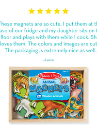 Melissa & Doug 20 Wooden Animal Magnets in a Box
