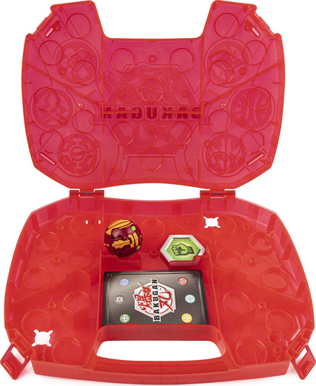 Bakugan, Baku-Storage Case with Dragonoid Collectible Action Figure and Trading Card, Red