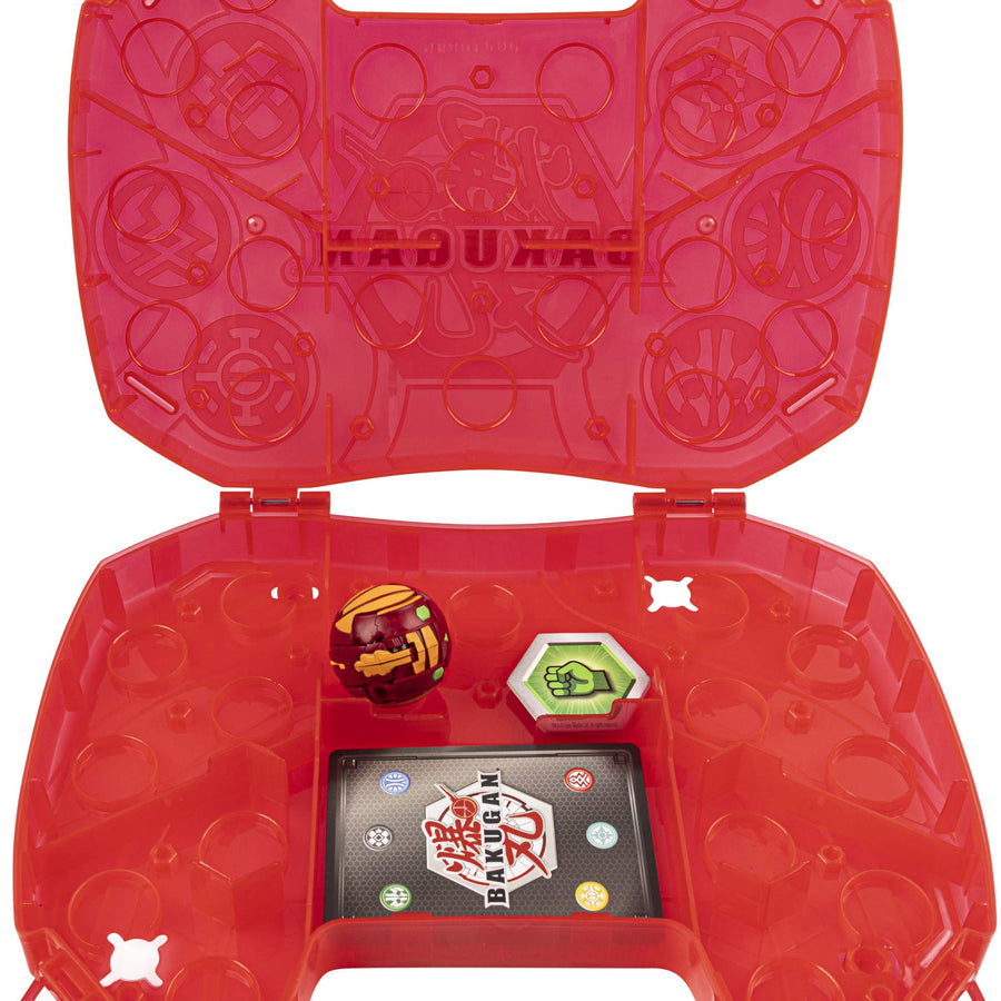 Bakugan, Baku-Storage Case with Dragonoid Collectible Action Figure and Trading Card, Red