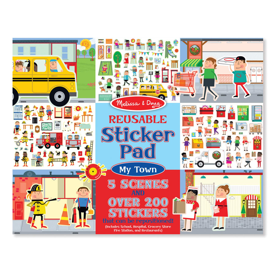 Melissa & Doug Reusable Sticker Pad: My Town - 200+ Stickers and 5 Scenes