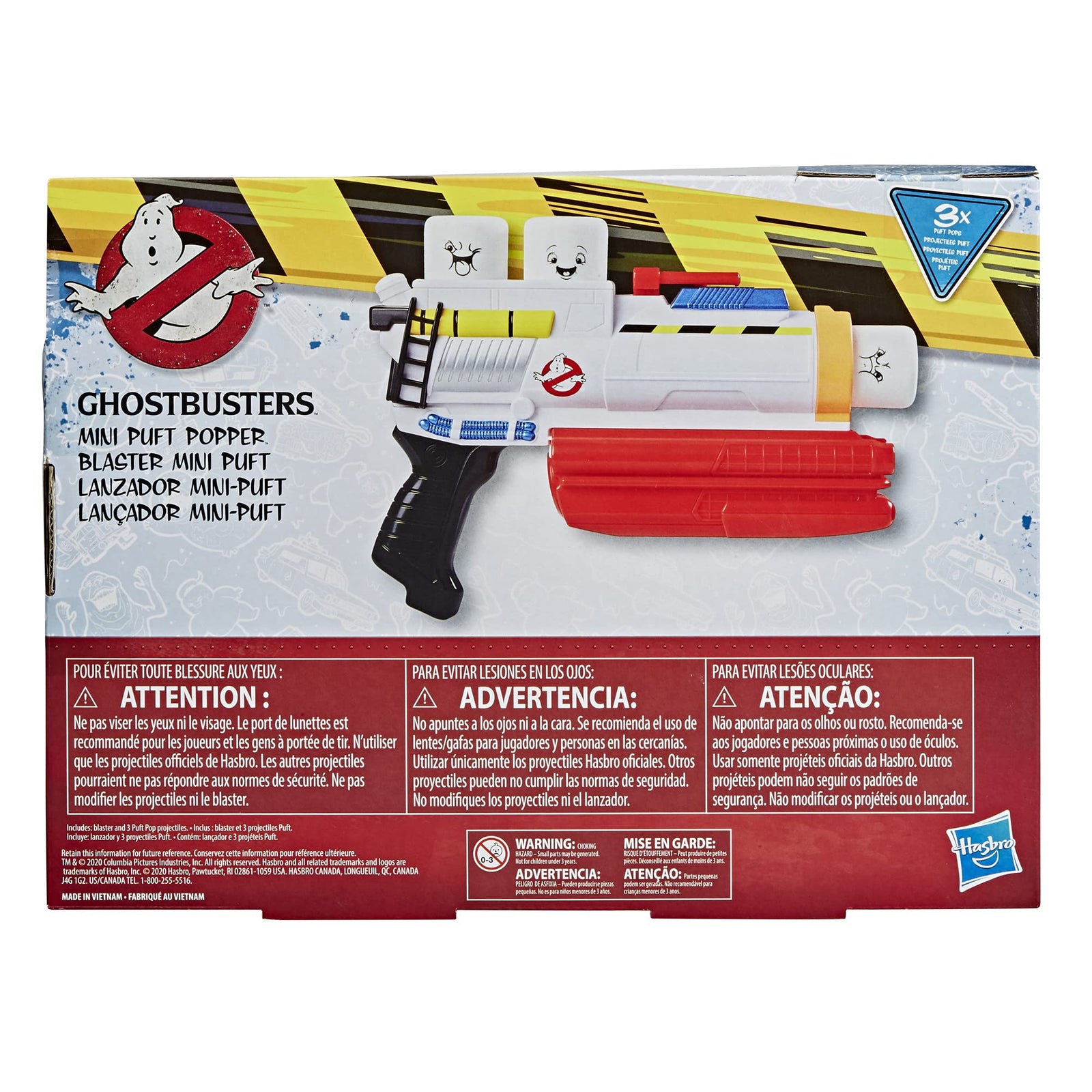 Hasbro Ghostbusters Mini-Puft Popper Blaster Action Ghostbusters: Afterlife Roleplay Toy with 3 Foam Puft Popper Projectiles for Kids Ages 8 and Up