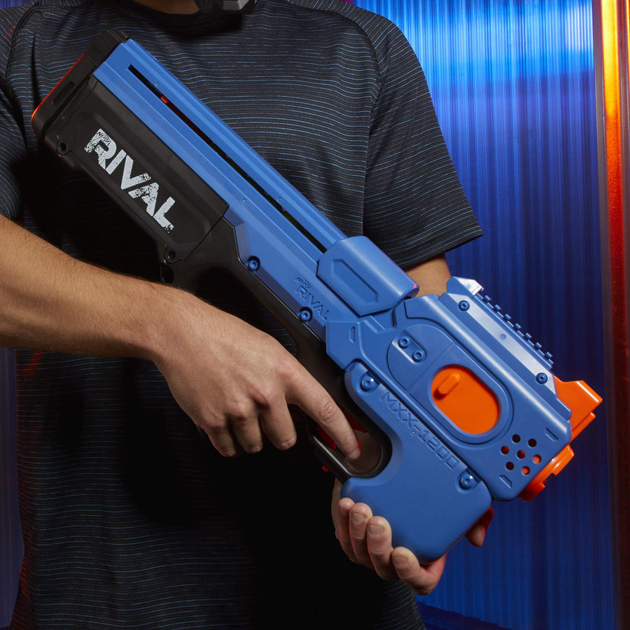 NERF Rival Charger MXX-1200 Motorized Blaster -- 12-Round Capacity, 100 FPS Velocity -- Includes 24 Official Rival Rounds -- Team Blue