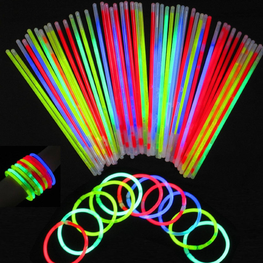 Vivii Glowsticks, 100 Light up Toys Glow Stick Bracelets Mixed Colors Party Favors Supplies (Tube of 100)