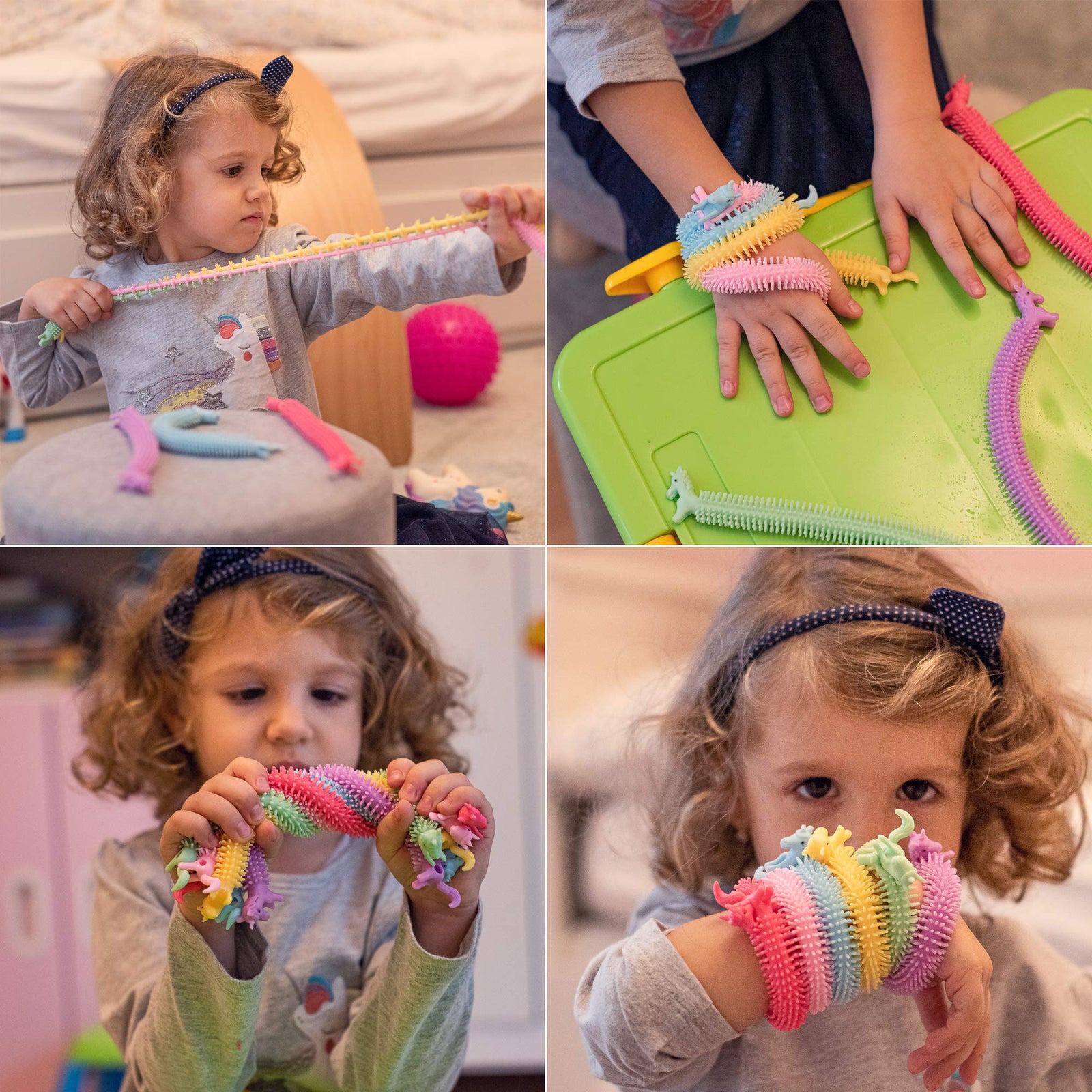 NUTTY TOYS Monkey Noodle Sensory Strings 6 Pack; Top Classroom ADHD Fidget, Fine Motor Skills & Learning for Toddlers - Best Kid Boy Girl Tween Teen & Adult Christmas Stocking Stuffer Gift Idea 2021