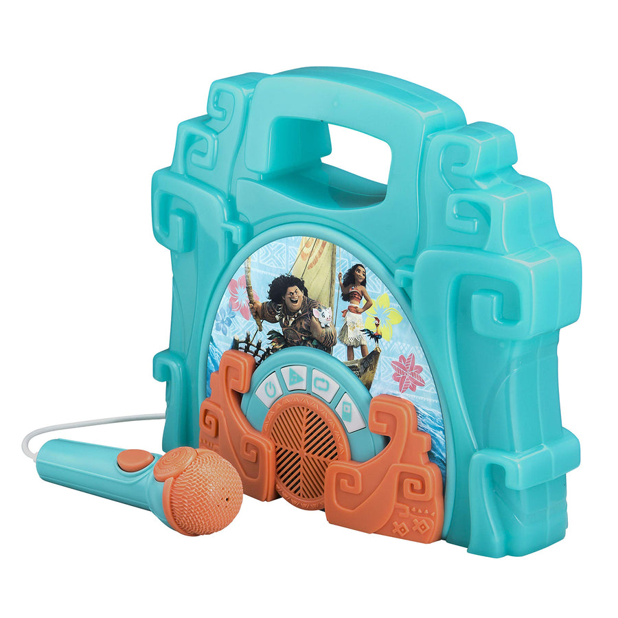 eKids Moana Sing Along Boom box Speaker with Microphone For Fans of Moana Toys, Kids Karaoke Machine with Built in Music and Flashing Lights , Montana