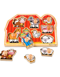 Melissa & Doug Farm Animals Jumbo Knob Wooden Puzzle
