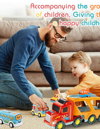 Toddler Toys Car for Boys: Kids Toys for 1 2 3 4 5 6 Year Old Boys | Boy Toys 5 in 1 Carrier Toy Trucks | Toddler Toys Age 2-4 Baby Toys 12-18 Months Christmas Birthday Kids Gift Toddler Toys Age 1-2
