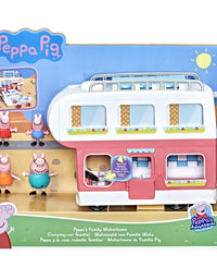 Peppa Pig Peppa’s Adventures Peppa’s Family Motorhome Preschool Toy, Vehicle to RV Playset, Plays Sounds and Music, Ages 3 and up
