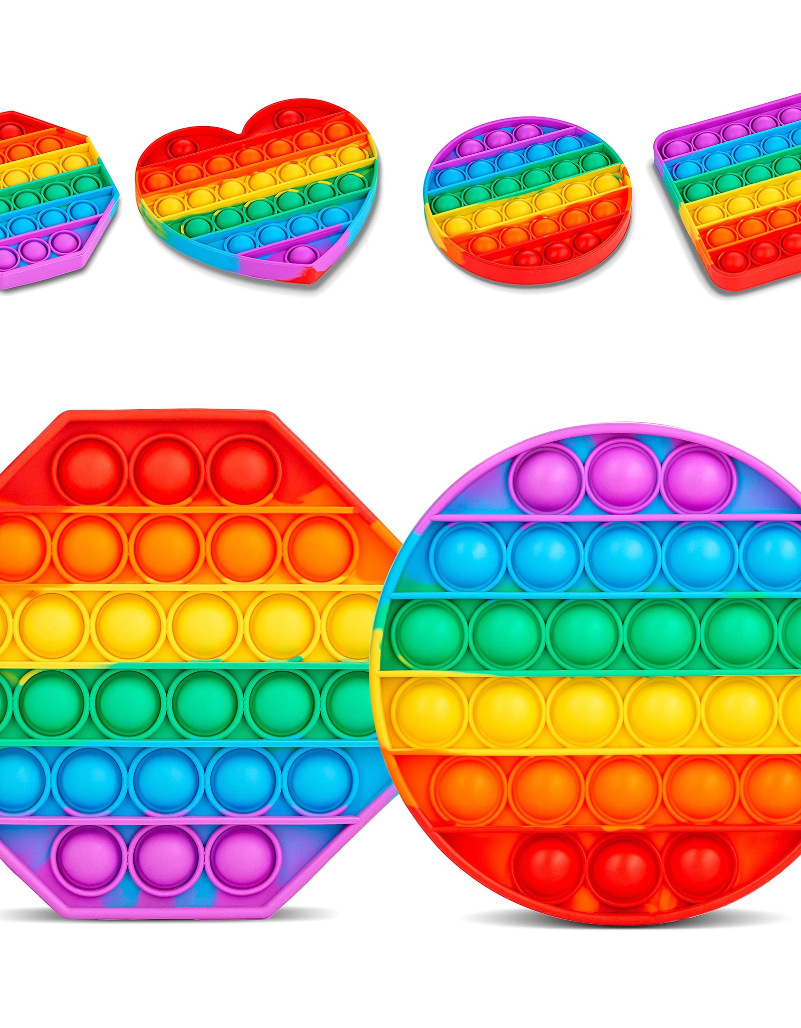 Pop Its Raimbow 4 Pack Pop It Pop Its Rainbow Pop Fidget Toys Poppet Push Pop Bubble F ...
