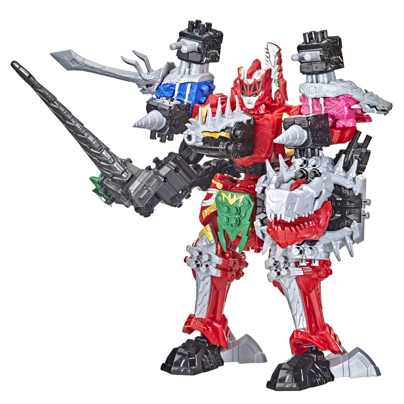Power Rangers Dino Fury Megazord Mega Pack 5-Pack Zord Action Figure Toys for Kids Ages 4 and Up Zord Link Mix-and-Match Custom Build System (Amazon Exclusive)