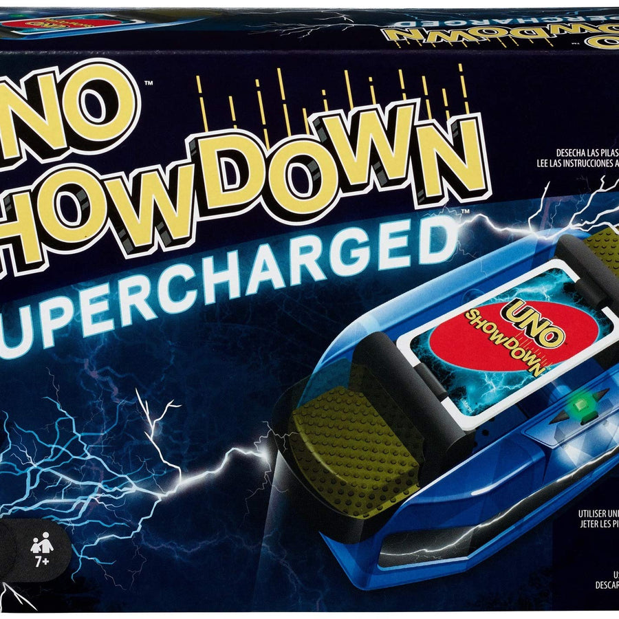 UNO Showdown Supercharged Family Card Game with 112 Cards & Showdown Supercharged Unit for Ages 7 Years Old & Up, Gift for Kid, Family or Adult Game Night, Ships in Own Container [Amazon Exclusive]